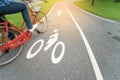 Bicycle on bikr lane Royalty Free Stock Photo