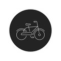 Bicycle black glyph icon. City transport rental. Pictogram for web, mobile app, promo. UI UX design element. Royalty Free Stock Photo