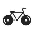 Bicycle black glyph icon. Pollution prevention. Zero waste lifestyle. Pictogram for web page, mobile app, promo Royalty Free Stock Photo