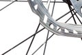 Bicycle brake disk close up on a white background Royalty Free Stock Photo