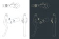 Bicycle brake lever blueprints Royalty Free Stock Photo