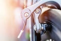 Closeup bicycle Brakes.selective focus. Royalty Free Stock Photo