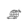 bicycle, car, pollution icon. Element of car harmful gases icon for mobile concept and web apps. Detailed Global, bicycle, car,