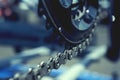 Bicycle chain and crank set on road bike Royalty Free Stock Photo