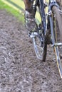 Bicycle chain with mud in a race Royalty Free Stock Photo