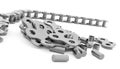 Bicycle chain rendered on white background Royalty Free Stock Photo