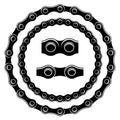 Bicycle chain seamless silhouettes Royalty Free Stock Photo