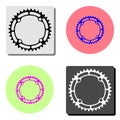 Bicycle chainring. Gear. flat vector icon Royalty Free Stock Photo