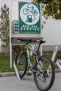 Bicycle at a charging station Royalty Free Stock Photo