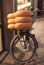 Bicycle with Cheeses Amsterdam Royalty Free Stock Photo