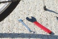 Bicycle Closeup with Tools Royalty Free Stock Photo