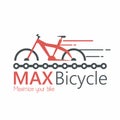 Bicycle Company Logo Template Vector with Bike Chain