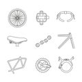 Bicycle components illustration isolated on white background Royalty Free Stock Photo