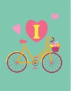 Bicycle concept vintage colour poster.