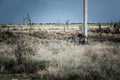 Bicycle at the concrete column Royalty Free Stock Photo