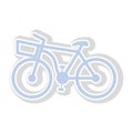 Bicycle contour in light blue with shadow and basket