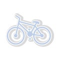 Bicycle contour in light blue with shadow