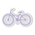 Bicycle contour in light purple with shadow