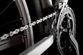 Bicycle crank, chain and derailleur