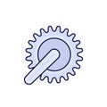 Bicycle crank icon with outline