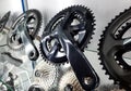 Bicycle crank and rear cassette Royalty Free Stock Photo