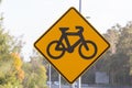 Bicycle crossing ahead. Royalty Free Stock Photo
