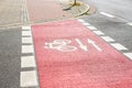 Deserted bicycle crossing in a city centre a sunny day