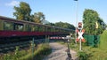 Bicycle crossing with a passing train