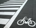 Bicycle crossing sign Royalty Free Stock Photo