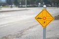 Bicycle crossing sign and road