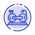 Bicycle, Cycle, Exercise, Bike, Fitness Blue Dotted Line Line Icon