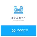 Bicycle, Cycle, Exercise, Bike, Fitness Blue Logo Line Style
