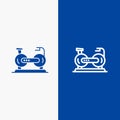 Bicycle, Cycle, Exercise, Bike, Fitness Line and Glyph Solid icon Blue banner