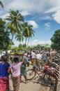 Bicycle cyclo taxi rickshaw in yangon myanmar