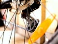 bicycle derailleur with chain and gearing