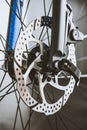 Bicycle disc brakes and quick release Royalty Free Stock Photo