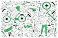 Bicycle doodle set Royalty Free Stock Photo