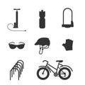 Bicycle equipment vector set Royalty Free Stock Photo