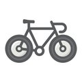 Bicycle filled outline icon, transport and vehicle Royalty Free Stock Photo