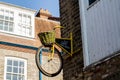 Bicycle store with Bicycle fixed to wall in Cambridge, UK