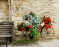 Bicycle with flowers displayed in Cotswolds