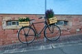 Bicycle with flowers growing in planter boxes Royalty Free Stock Photo