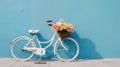 Bicycle with flowers. Illustration AI Generative