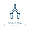 Bicycle fork icon. Linear vector illustration from bicycle racing collection. Outline bicycle fork icon vector. Thin line symbol Royalty Free Stock Photo