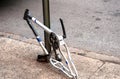 Bicycle frame with stolen parts