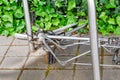 Bicycle frame without wheels, with locker Royalty Free Stock Photo