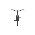 Bicycle front view vector icon symbol isolated on white background