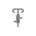 Bicycle front view vector icon symbol isolated on white background