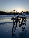 Bicycle at Frozen Lake Royalty Free Stock Photo