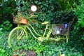 Bicycle garden decor green garden Royalty Free Stock Photo